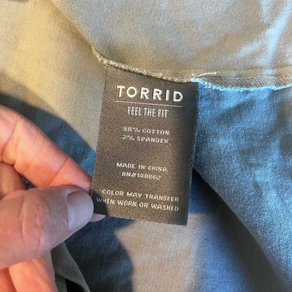 Torrid Twill Lace-Up Back Anorak- Sage Green Women’s 3X - Picture 12 of 12